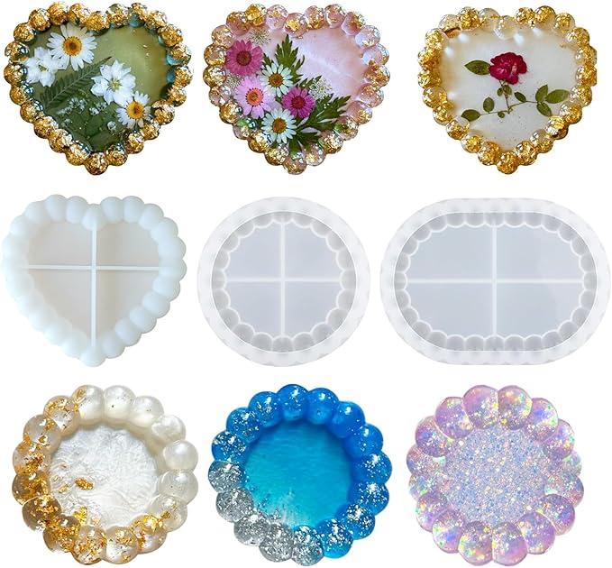 Coaster Mold Square - Bubble Resin Tray Silicone Molds DIY