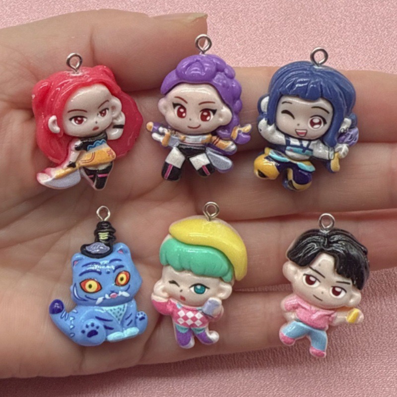Resin Art Hanging - 10pcs resin cartoon pendant, DIY jewelry