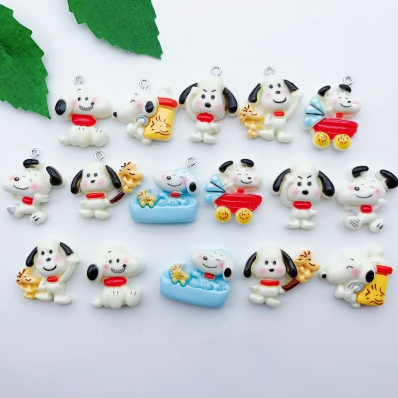 Resin Art Hanging - 12pcs resin cartoon dog pendant, DIY