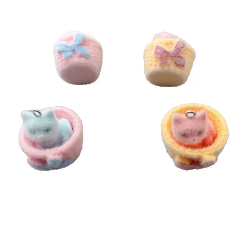 4pcs 3D plush resin cat pendan - огляд і ціна Resin Art Hanging