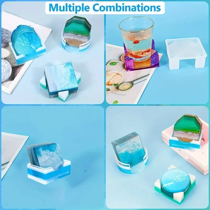 5Pcs/Set DlY Epoxy Resin Cup C - огляд і ціна Coaster Mold Square