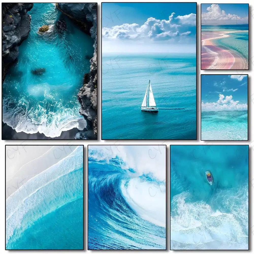 Beach Ocean Wave Poster Wall A - огляд і ціна Resin Art Ocean