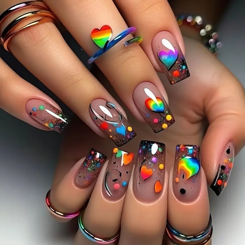 24PCS Nude Press on Nails Shor - огляд і ціна Resin Art Glitter