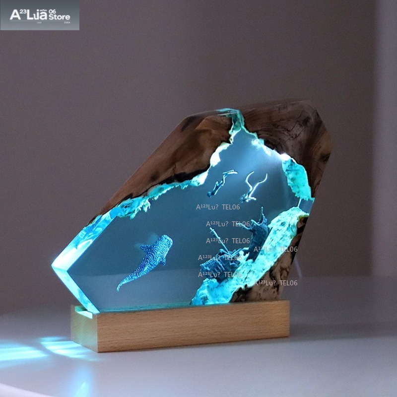 Wood Resin Night Light Ocean A - огляд і ціна Resin Art Ocean