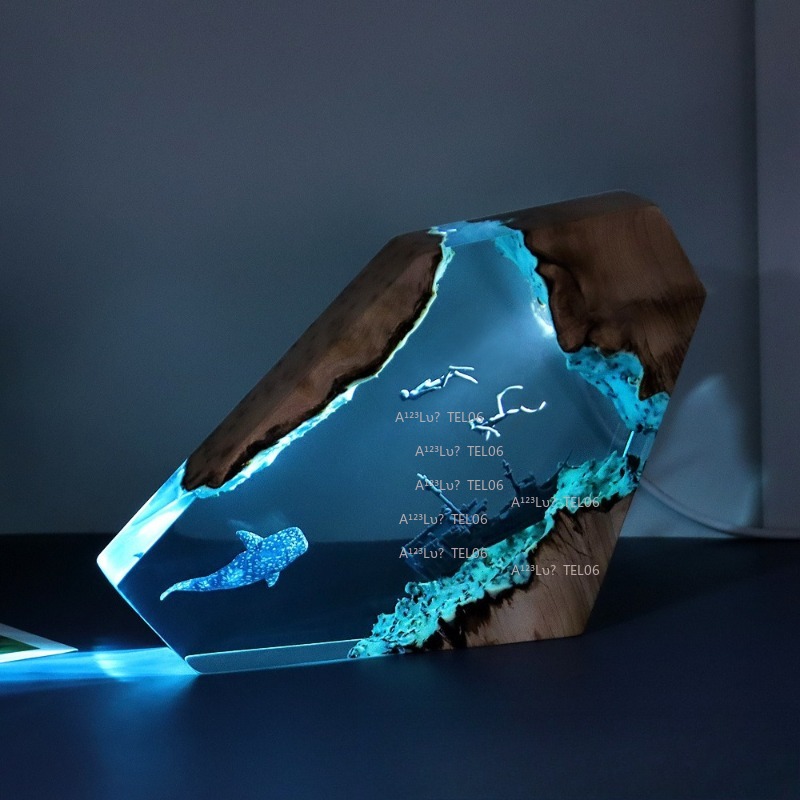 Wood Resin Night Light Ocean A - огляд і ціна Resin Art Ocean