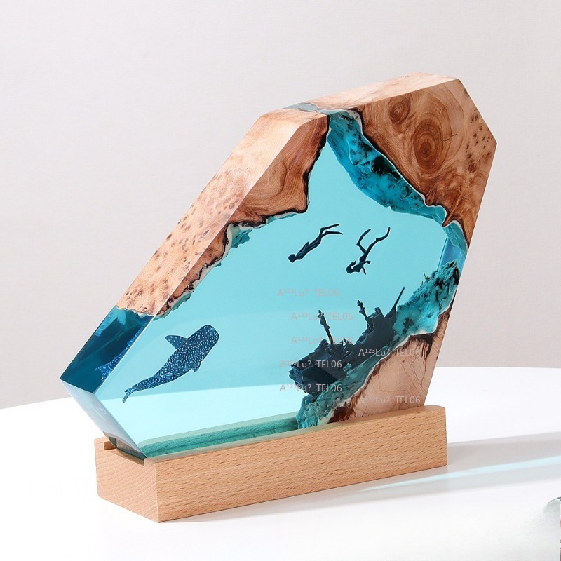 Wood Resin Night Light Ocean A - огляд і ціна Resin Art Ocean