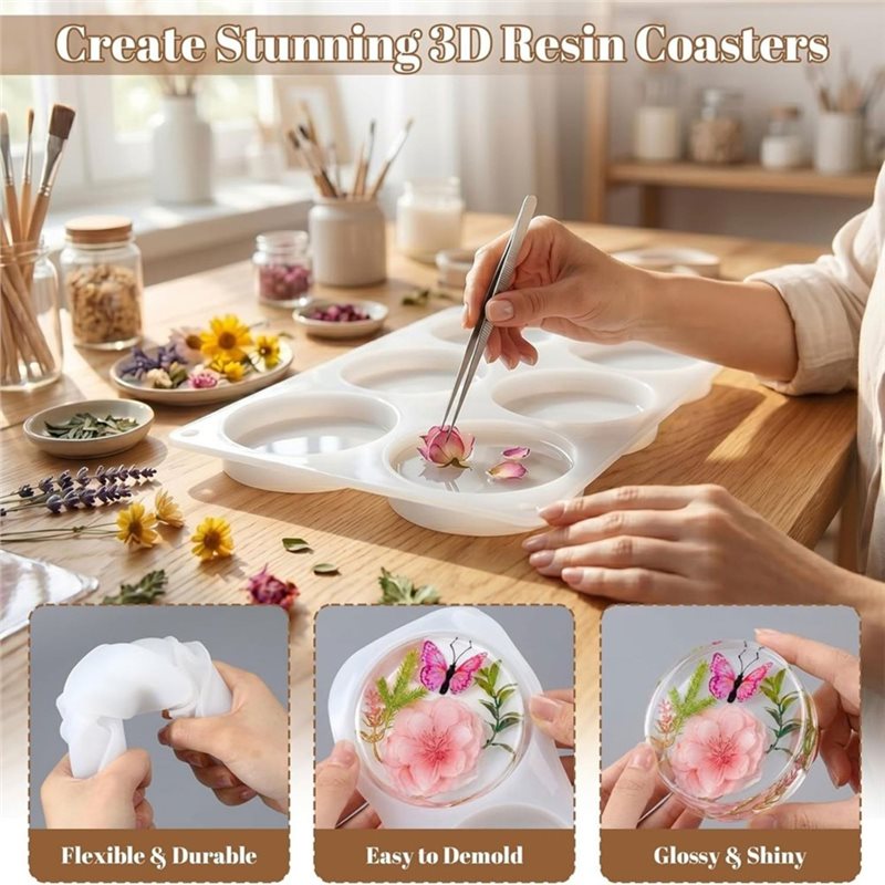[ABFI!】 Resin Molds For DIY Ep - огляд і ціна Coaster Mold Square
