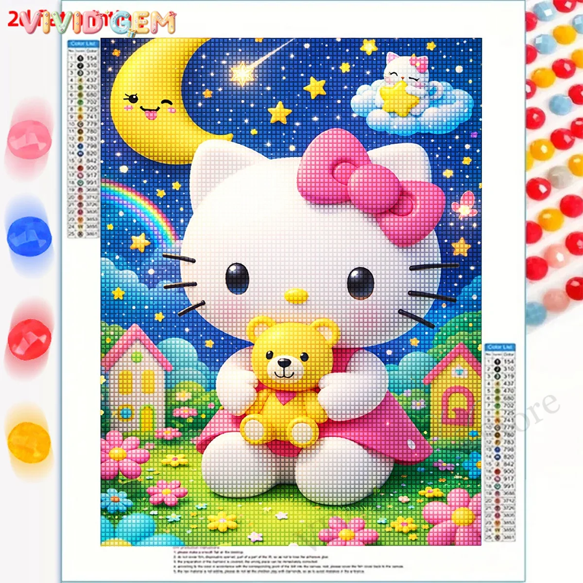 VIVID GEM New Cute Hello Kitty - огляд і ціна Resin Art Canvas