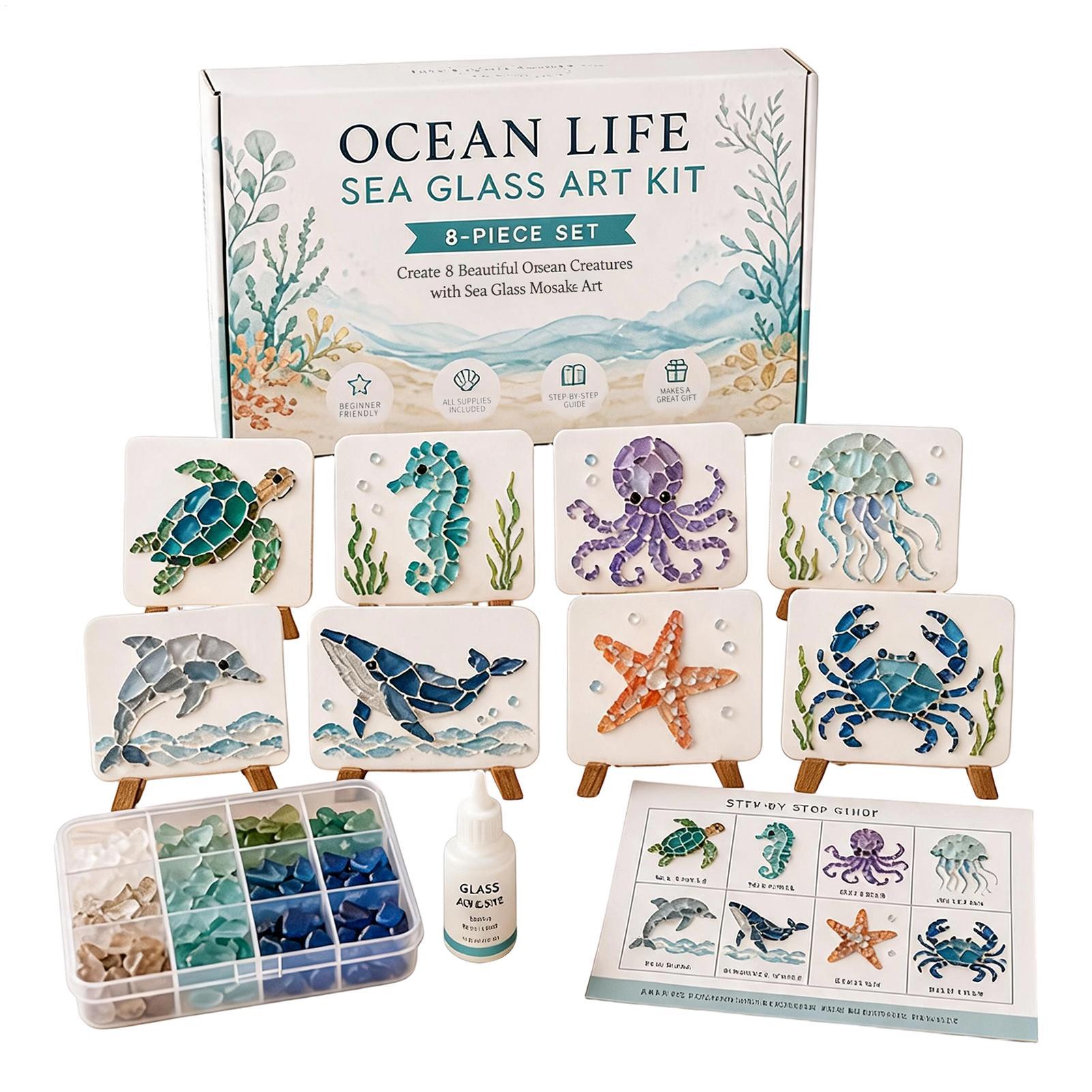 Unfinished DIY Sea Glass Mosai - огляд і ціна Resin Art Ocean