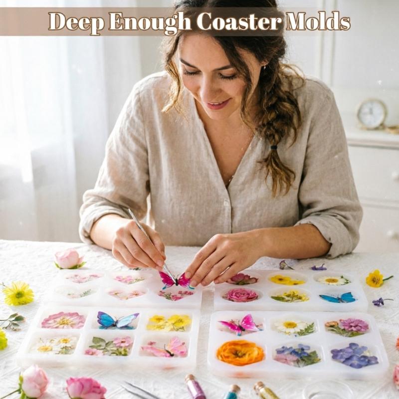 Coasters Resin Mold Heart Circ - огляд і ціна Coaster Mold Square