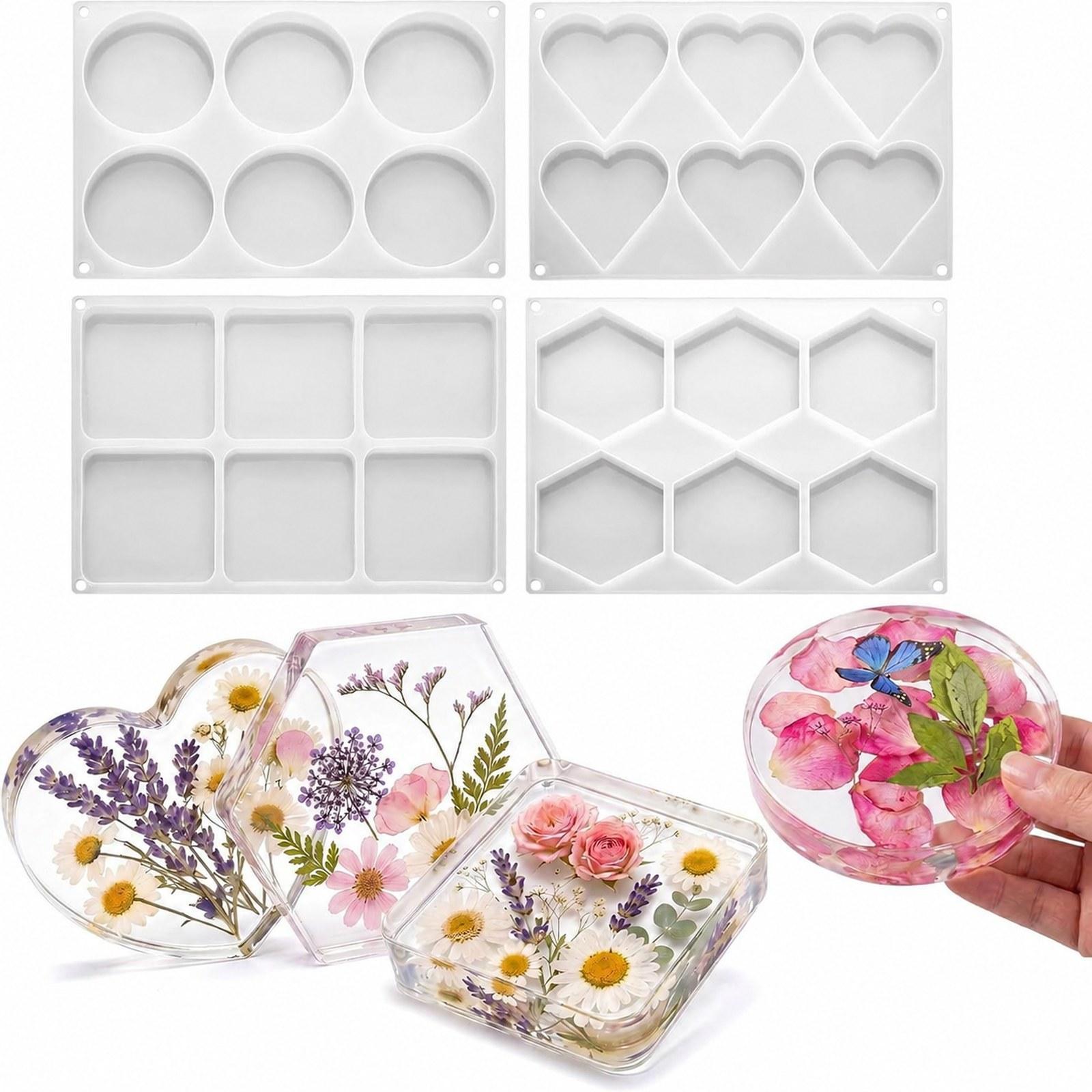 4Pcs Deep Resin Coaster Molds  - огляд і ціна Coaster Mold Square