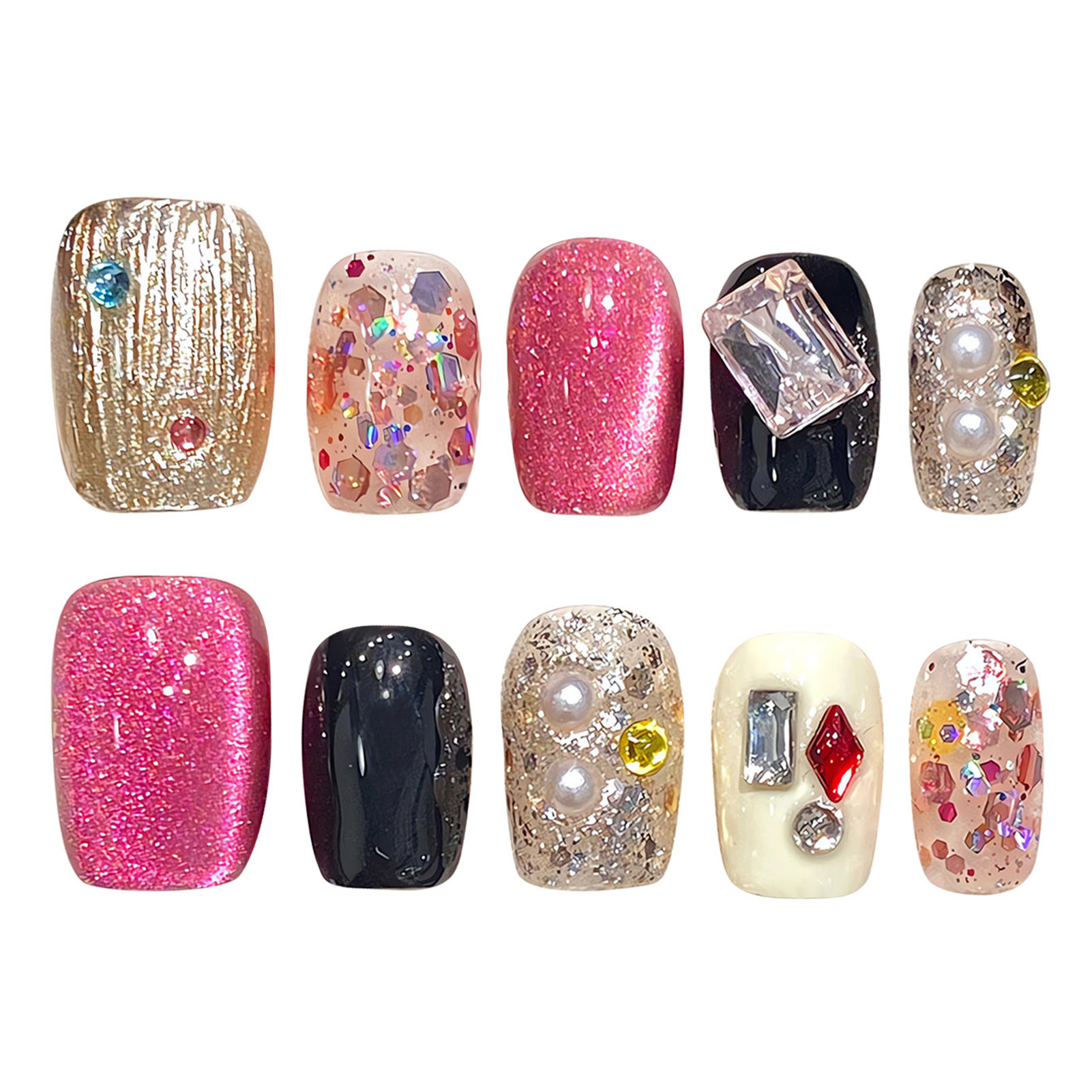 Handmade Press on Nails Glitte - огляд і ціна Resin Art Glitter