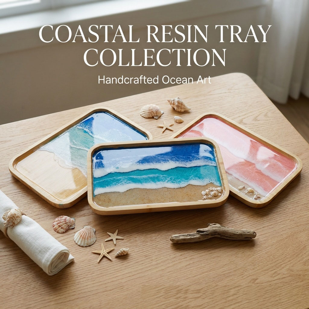 Epoxy Resin Ocean Art Decorati - огляд і ціна Resin Art Wooden Tray