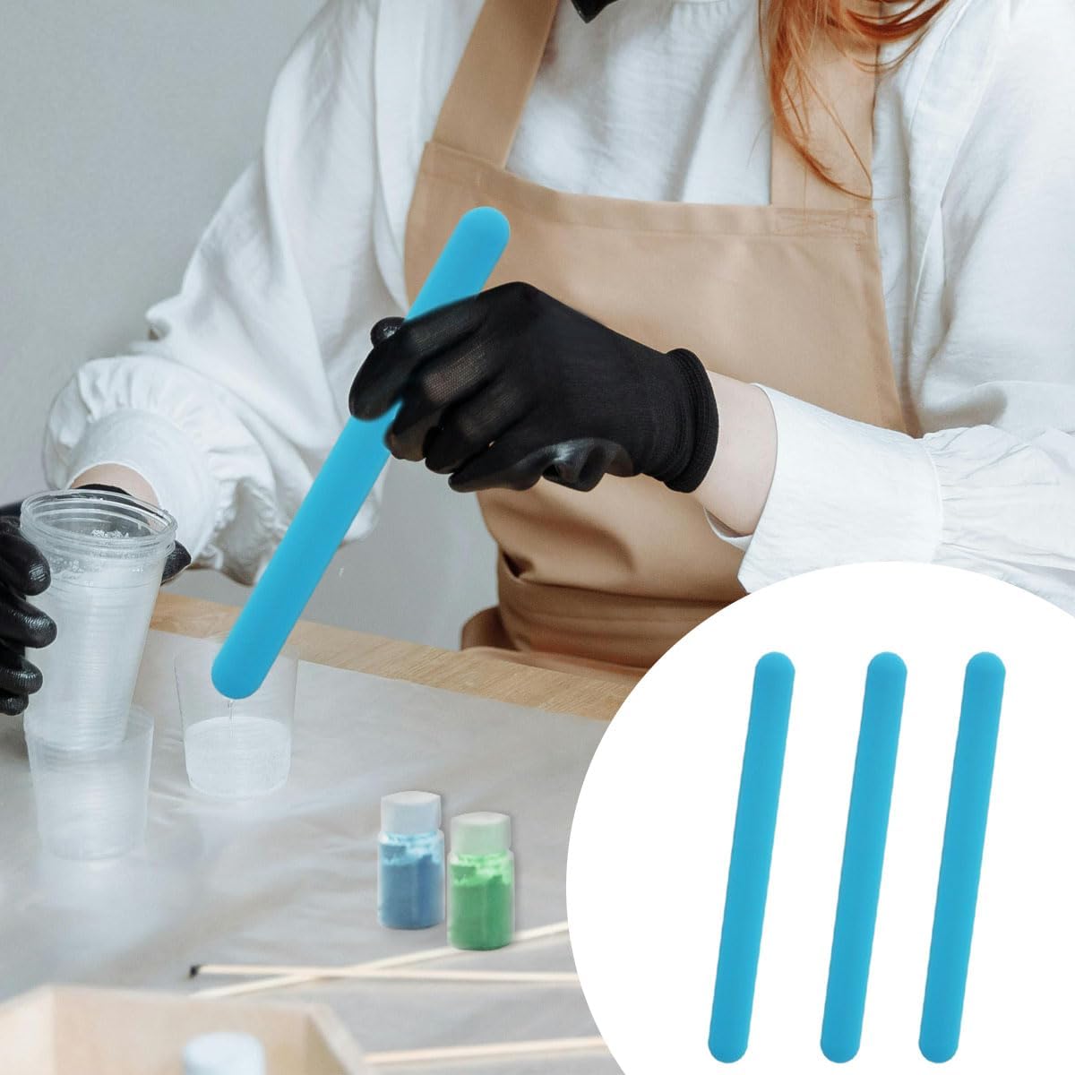 4PCS Silicone Stir Sticks, Reu - огляд і ціна Resin Art Glitter